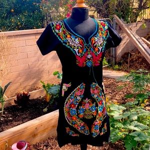 Embroidered traditional Mexican dress